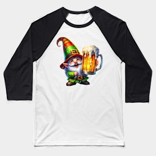 St Patricks Day Gnome Drinking Beer Baseball T-Shirt